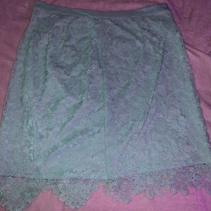 Teal-Lace Skirt